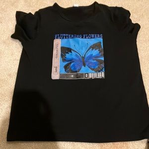 Black shirt with butterfly